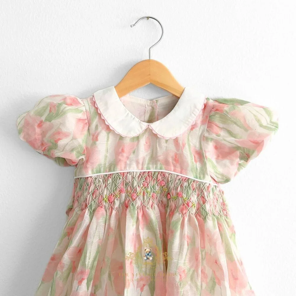NWT Pretty Girls Embroidered Smocked Dress Boutique Special Occassion Formal 3T